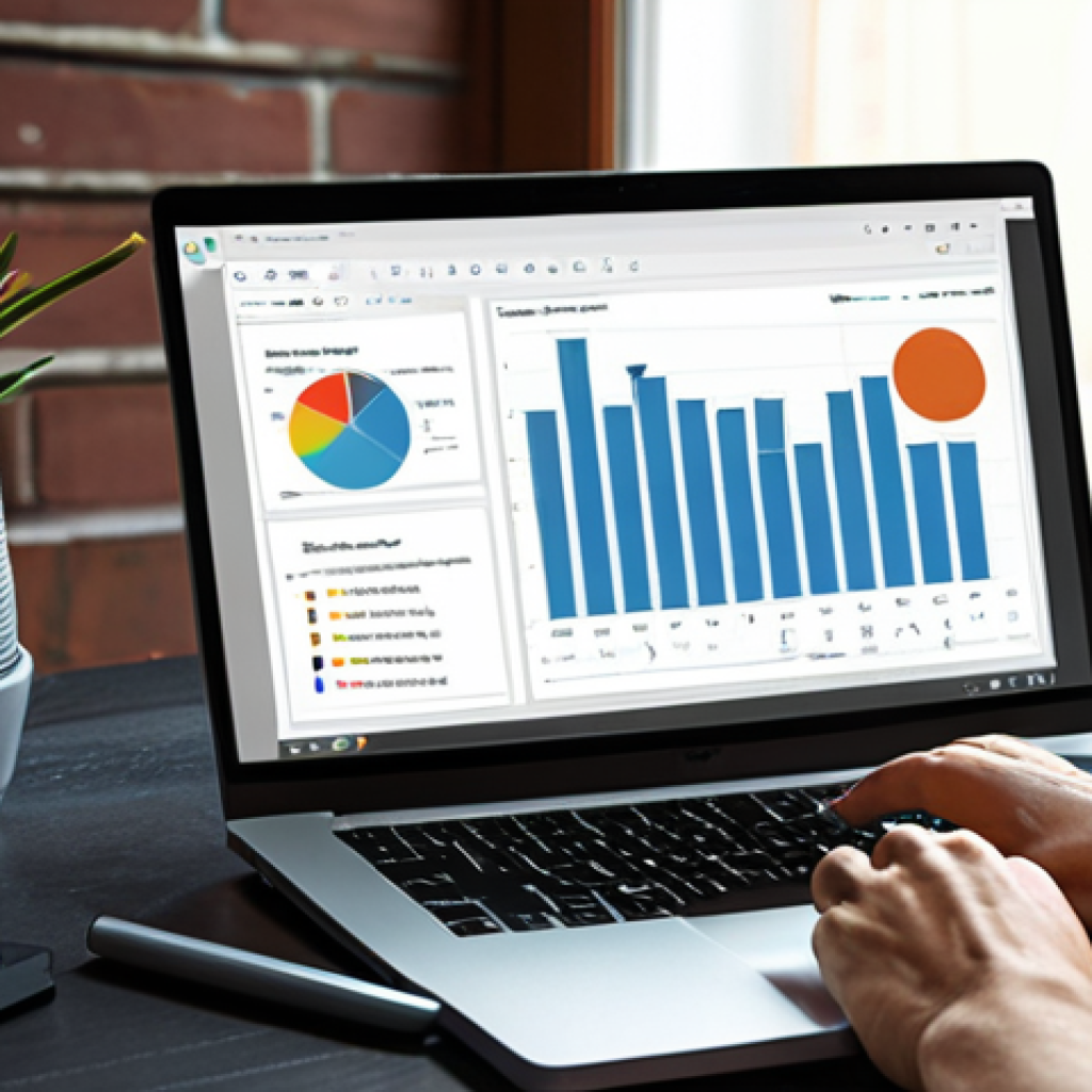 **A freelancer's workspace:** A focused data analyst working on a laptop with data visualization tools like Tableau and Power BI displayed on the screen. The workspace is organized, modern, and shows a blend of focus and creativity. Background elements subtly represent Big Data concepts.