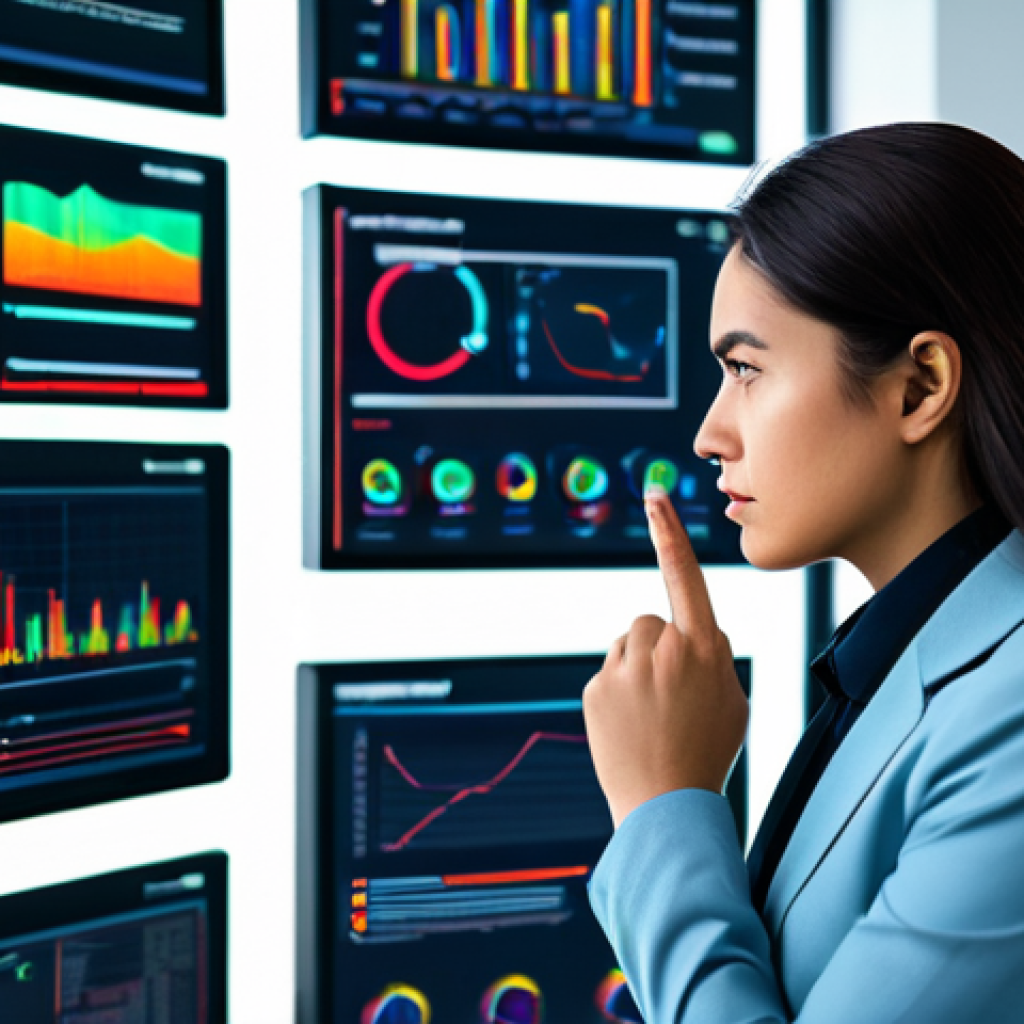 A focused female data analyst, fully clothed in a modest business suit, stands in a sleek, modern office environment, surrounded by multiple large screens displaying intricate, abstract data visualizations and organized data flow diagrams. Her expression is thoughtful and competent as she reviews the clean, well-structured information, embodying the transformation of chaos into clarity. Perfect anatomy, correct proportions, natural pose, well-formed hands, proper finger count. Professional photography, high quality, vibrant colors, soft lighting. Safe for work, appropriate content, professional.