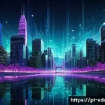 Home 20 빅데이터 실무에서의 보안 및 데이터 보호 - **Prompt:** A breathtaking digital metropolis at dusk, built entirely from intricate, glowing data s...